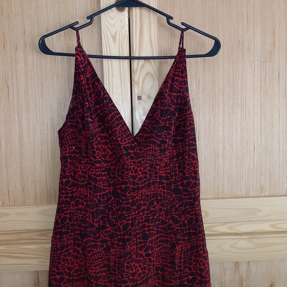 Kathlin Argiro Red/black 100% Silk dressy dress size 6 - Picture 2 of 5